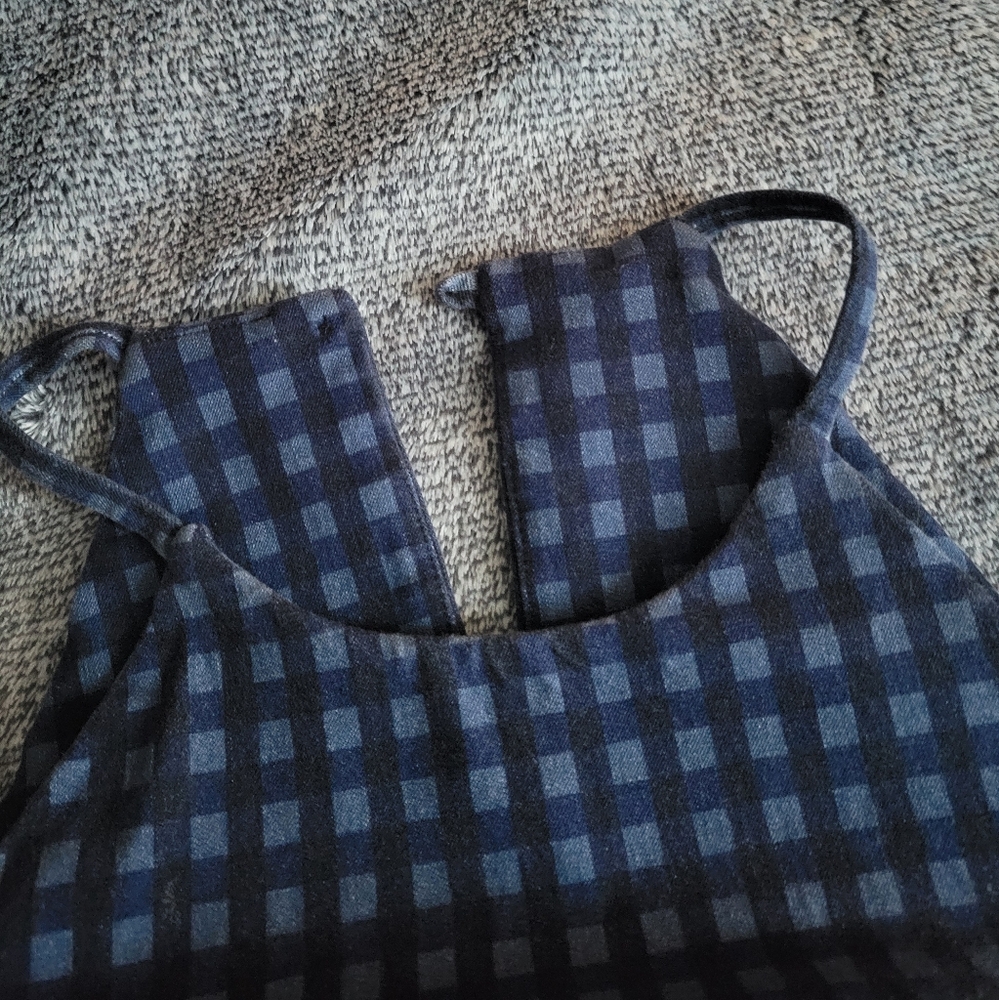 Banana Republic Navy and Light Blue Check Halter Sheath Dress - Picture 5 of 10